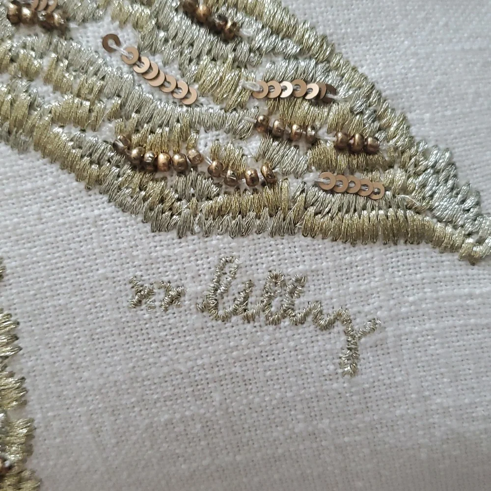 Lilly Pulitzer For Pottery Barn Reversible Pillow Beaded Starfish & Shell‎ Print